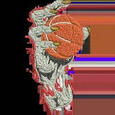 Basketball-Zombie-Hand - Basket Embroidery Design - FineryEmbroidery